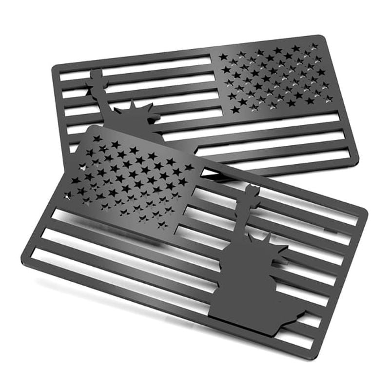 3D All-Black American Flag Emblem Decal