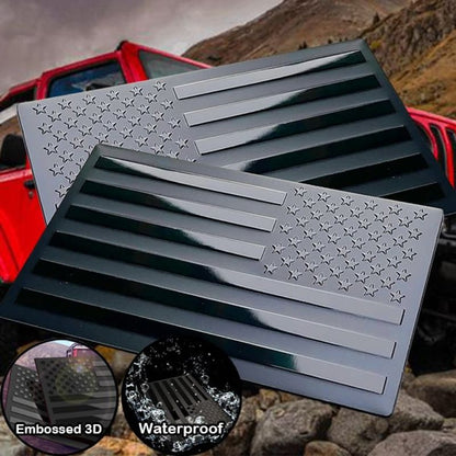 3D All-Black American Flag Emblem Decal